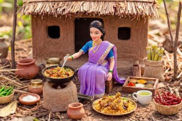 Miniature Doll Lamb Biryani & Fresh Sugarcane Juice Cooking ASMR | Indian Village Tiny Kitchen Story