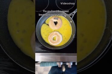 Trying the VIRAL breakfast bagel sandwich #shorts #shortvideo #short #food #breakfast #cooking