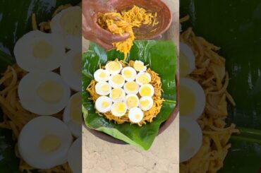 Village Style Dim Aloo Bhapa in Banana Leaf #shorts #recipe #cooking #villagecooking
