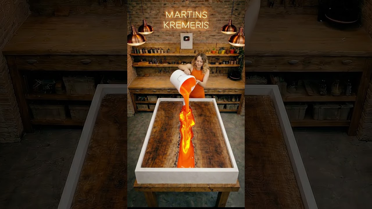 Epoxy and Resin Lava River Table Build | Insane Molten Fire Effect Epoxy and Resin Lava River Table Build | Insane Molten Fire Effect