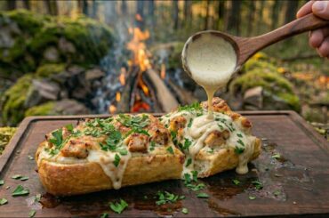 The Epic Chicken ALFREDO Sandwich / Cooking in Rain