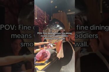 POV: Fine dining before fine dining means wiping your toddlers yogurt off the wall.