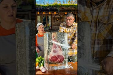 From Frozen Beef Block to Juicy Steaks #food #cooking #steak