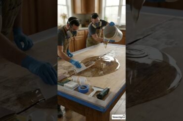 Saving a $2,000 Dining Table from the Trash 🪵✨ | Liquid Glass Wood Restoration #Shorts