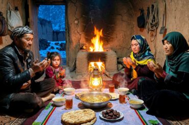 Ramadan Iftar in Afghan Cave 🌙 | Family Cooking Traditional Chicken Soup 🇦🇫
