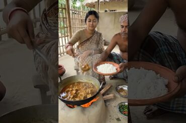 Traditional Village Cooking | Desi Chicken Curry on Clay Stove 🍛🔥 | #shorts #food #recipe #cooking