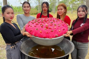 Amazing cooking deep fried strawberry cake recipe