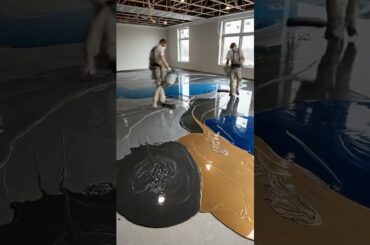 Luxury Metallic Epoxy Dining Hall Transformation | From Raw Concrete to Liquid Gold Floor