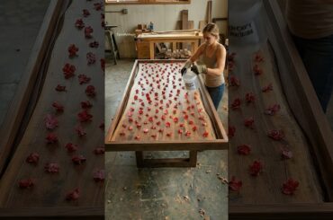 I make a custom flower dining table #shorts #epoxy #epoxyflooring #epoxyfloors #epoxyresin #roomtour