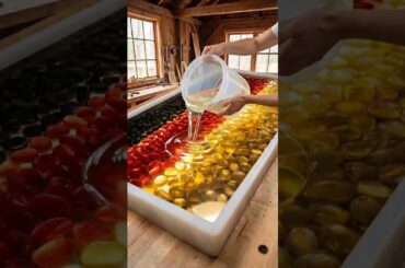 Building a german flag Epoxy table out of colorful stones 🇩🇪 #Epoxy #epoxyresin #diy #home