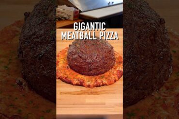 Gigantic Meatball Pizza 🍕 #shorts