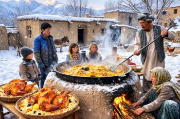 Real Village life in Afghanistan | Cooking Traditional Outdoor Food | Surviving Winter & Snow