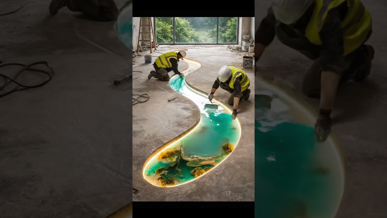 Luxury Epoxy River Floor Transformation | Glowing Emerald Resin Dining Room #shorts #trending #viral Luxury Epoxy River Floor Transformation | Glowing Emerald Resin Dining Room #shorts #trending #viral