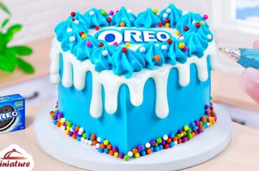 💙 So Creamy Mini Blue Oreo Heart Drip Cake Decorating Ideas | ASMR Cooking Mini Food