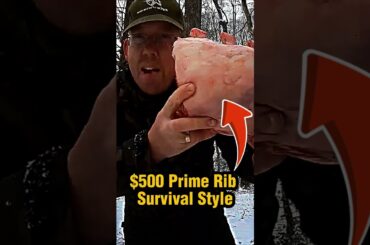 $500 Prime Rib in a Garbage Bag?! Wild Experiment 😱 #outdoors #cooking