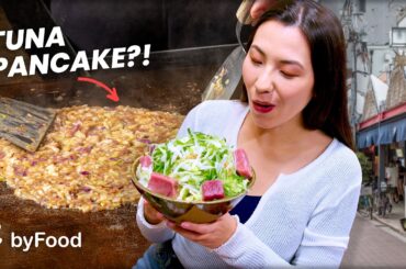Shohei Ohtani LOVES This Tuna Pancake in Tokyo!