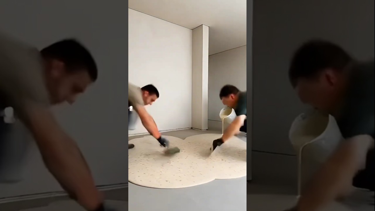 Satisfying Dining Room Floor Transformation | Cream Terrazzo Epoxy Timelapse #home #interiordesign Satisfying Dining Room Floor Transformation | Cream Terrazzo Epoxy Timelapse #home #interiordesign