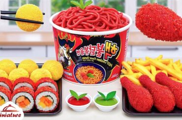 Best Of Combo Food 🔥 How To Make Mini Fried Chicken With Extra Spicy Korean Ramen & French Fries