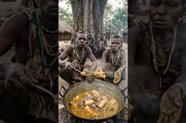 Hadzabe Wild Fire Cooking and Eating #Hadzabe #Asmr #Africa #Eating #Shorts #food #viralvideo