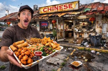 Eating at SKETCHY Restaurants For 24 Hours...