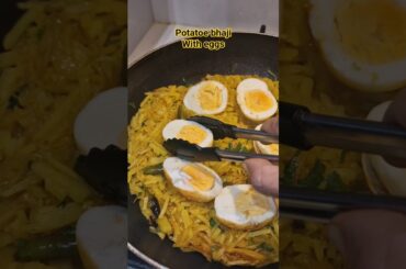 Delicious Potatoe Bhaji with eggs #youtubeshorts #cooking #food #shortsfeed #shortrecipe
