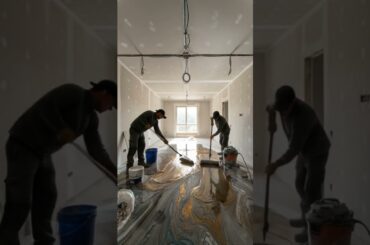 Stunning epoxy floor for dining room