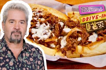Guy Goes ALL IN on a Steak Hoagie in Hollywood, FL | Diners, Drive-Ins and Dives | Food Network