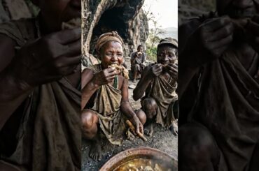 Hadzabe Real Wild Cooking Food #Hadzabe #Asmr #Africa #Eating #Shorts