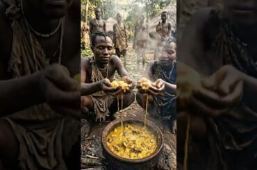 Hadzabe Fresh Hot Cooking Food ASMR #Hadzabe #Asmr #Africa #Eating #ShortsFeed #cooking