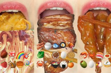 asmr 10 MINUTES TIKTOK COMPILATION EMOJI FOOD ( RELAXING & SLEEP ) 당비 이모지 먹방 모음 eating sounds