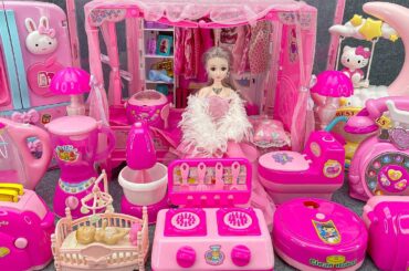 17 Minutes Satisfying with Unboxing Barbie Princess Pink Kitchen, Rock Bed Play Set Review Toys｜ASMR