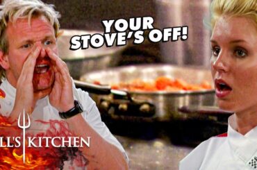 Chef Ramsay Catches Chef Cooking Garnishes With the Gas Turned Off | Hell's Kitchen