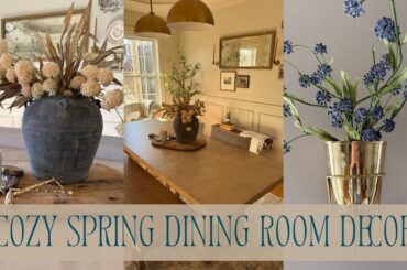 COZY SPRING DINING ROOM DECORATE WITH ME | VINTAGE INSPIRED SPRING DINING ROOM