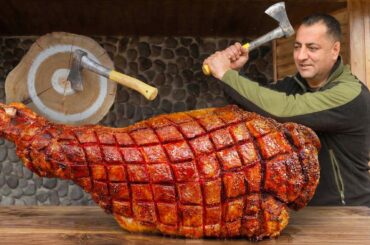 Whole Beef Leg Inside A Homemade Barrel Smoker!