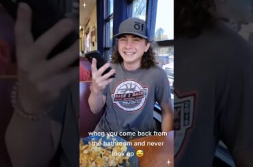 She sat down at the wrong table 🤣#funny #amazing #funnyvideos #fyp #reaction