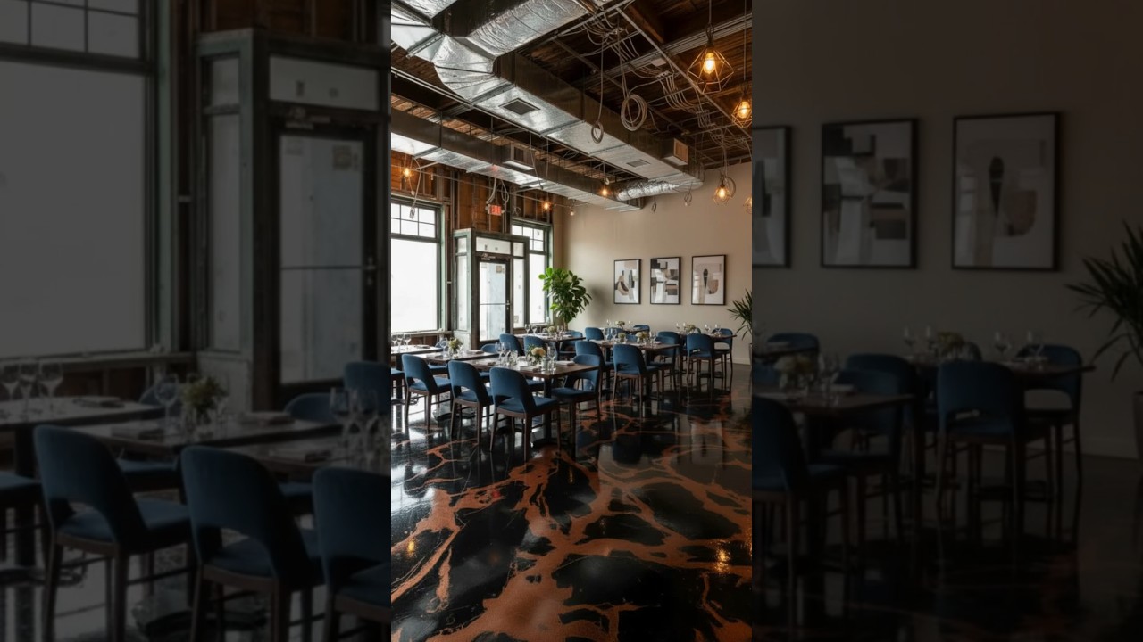 Black & Copper Marble Epoxy Floor | Luxury Restaurant Transformation 🔥✨ Black & Copper Marble Epoxy Floor | Luxury Restaurant Transformation 🔥✨