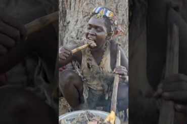 Hadzabe Real Hot Cooking ASMR #Hadzabe #Asmr #Africa #Eating #Shorts #ShortsFeed