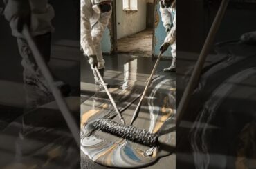 Watch This Dining Room Floor Turn Into Liquid Marble #epoxyfloor  #satisfyingvideos