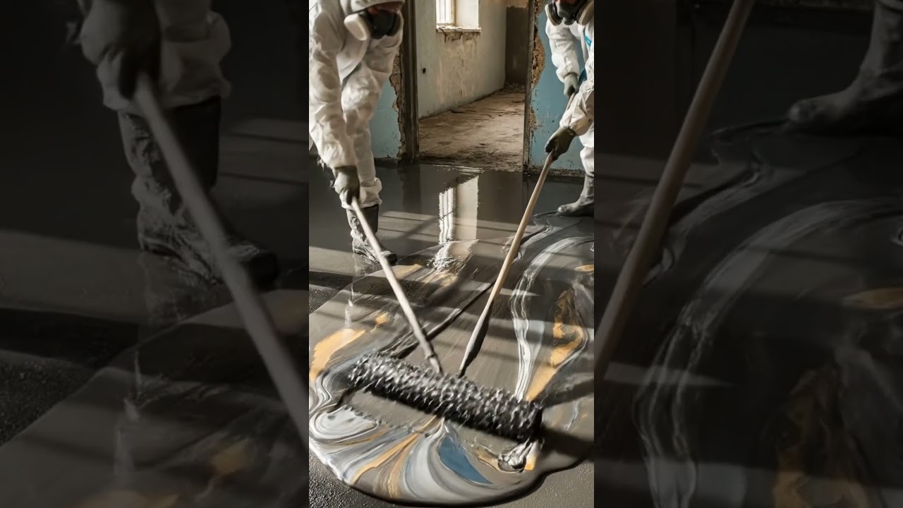 Watch This Dining Room Floor Turn Into Liquid Marble #epoxyfloor #satisfyingvideos Watch This Dining Room Floor Turn Into Liquid Marble #epoxyfloor #satisfyingvideos
