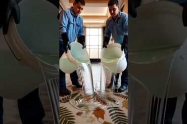 Nature meets luxury. A stunning leaf epoxy floor transforms this dining area into a masterpiece.