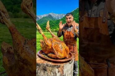 Whole Ostrich Slow Roasted in an Underground BBQ 🔥 #food #cooking #ostrich