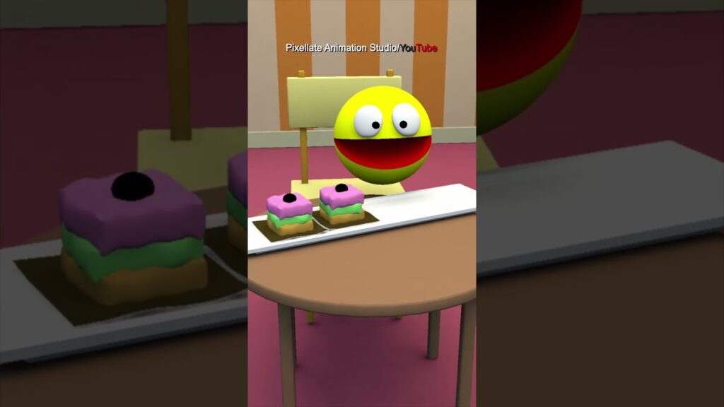 Pac-Man’s Special Bakery Delivery 🚀🍰 #pacman #funny  #3d  #animation  #pixellate #memes  #cartoon