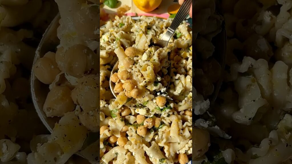 Lemon Pasta Salad with Marinated Chickpeas