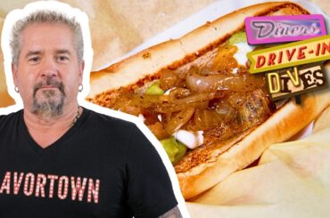 Guy Fieri Devours UNREAL Hot Dogs in Reseda, CA 🌭 | Diners, Drive-Ins and Dives | Food Network