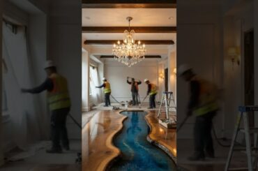 You gonna love to eat in this Epoxy River Floor Dining Room 😱 #shorts