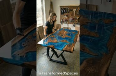 Incredible World Map Epoxy Dining Table | Luxury Interior Design Concept
