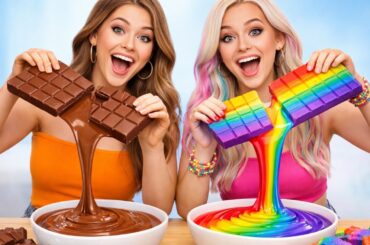 NEW 123 GO! 🌈 Rainbow VS Chocolate Cooking Challenge! 🍫 The Ultimate Colorful Feast