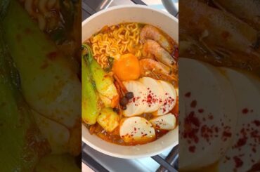 Upgrade Your Ramen| Spicy Shrimp Soft Tofu Noodles #asmr #koreanfood #cooking  #noodles