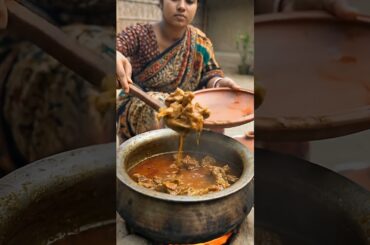 Authentic taste of khasi meat cooked in village stove 🥩 | #shorts #cooking #recipe #MuttonRecipe