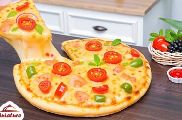 😋 So Cheesy Mini Homemade Pizza Hut BBQ Chicken Pizza Recipe | ASMR Cooking Mini Food